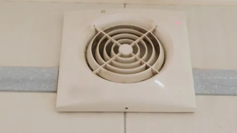 Exhaust ventilation fan operating in ceiling vent 스톡 동영상 341559153