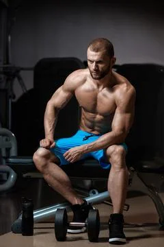 Exhausted athletic man Foto stock