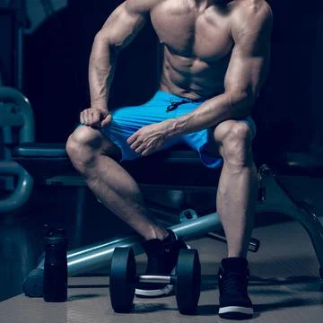 Exhausted athletic man Stock Photos