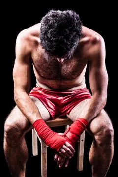 Exhausted boxer Stock Photos