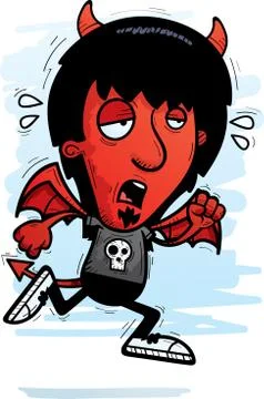 Exhausted Cartoon Demon Stockillustratie