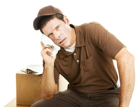 Exhausted Delivery Guy Stock Photos