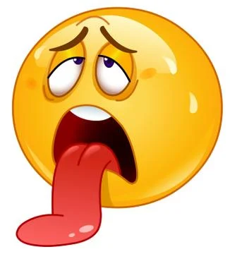 Exhausted emoticon Stock Illustration