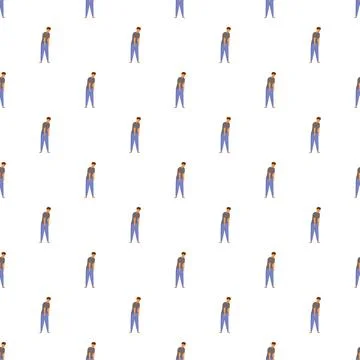 Exhausted man cartoon illustration pattern for fatigue concept Stock Illustration
