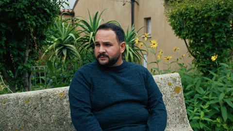Exhausted Man Having A Sit On The Bench Stock Footage 293384059