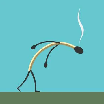 Exhausted match character Stock Illustration