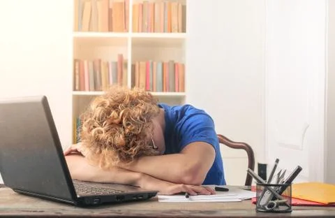 Exhausted student Stock Photos