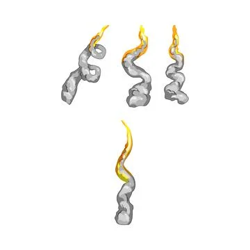Exhausting smoke and fire trails animation frames 库存插图
