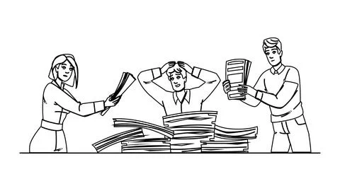 Exhaustion overwhelmed employee disarray vector Stockillustratie