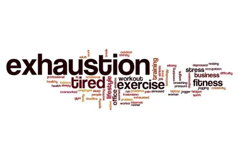 Exhaustion word cloud Stock Illustration