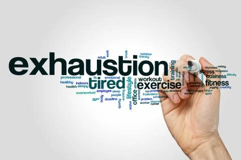 Exhaustion word cloud Stock Illustration