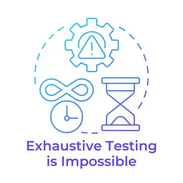 Exhaustive testing is impossible blue gradient concept icon Illustrazione stock