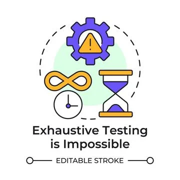 Exhaustive testing is impossible multi color concept icon Stock Illustration