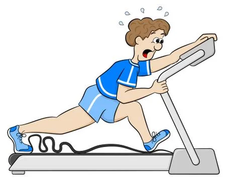 Exhaustive treadmill workout Illustrazione stock