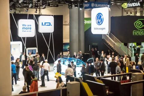 Exhibit Hall at CES 2017 Stock Photos