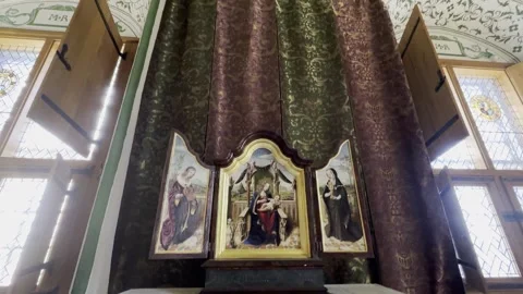 Exhibit inside Stirling Castle Stock Footage 310914516