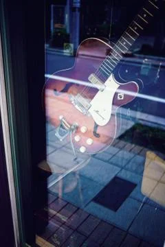 Exhibited guitar 库存照片