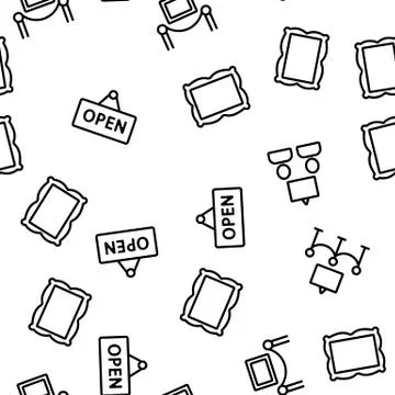 Exhibition And Museum Vector Seamless Pattern Stock Illustration