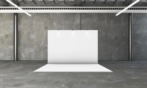 Exhibition booth 3d rendering Stock Illustration