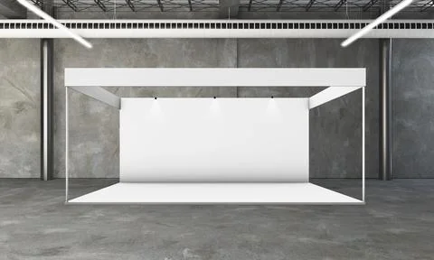 Exhibition booth 3d rendering Stock Illustration