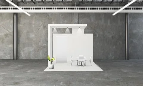 Exhibition booth 3d rendering Stock Illustration