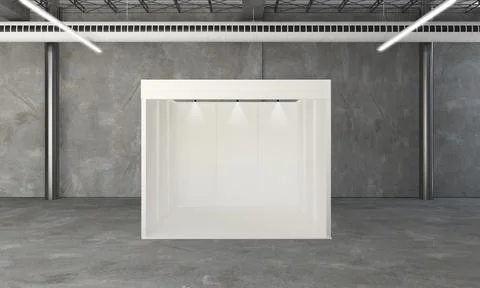 Exhibition booth 3d rendering Stock Illustration