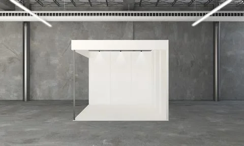 Exhibition booth 3d rendering Stock Illustration