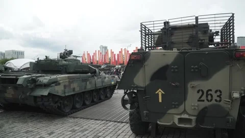 Exhibition of captured Western weapons Stock Footage 312606211