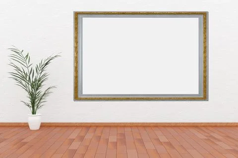 Exhibition, exhibition, empty frames in an interior. Stock-Illustration