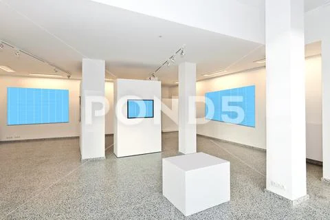 Exhibition gallery with museum style lighting PSD Template