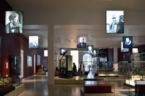 Exhibition hall decoration installations. An example of a non-standard Stock Photos