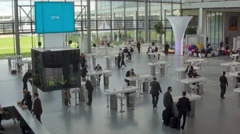 Exhibition hall during a fair Stock Footage 62256064