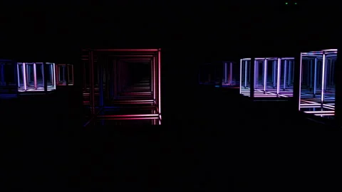 Exhibition of light installations. Stock Footage 166234028