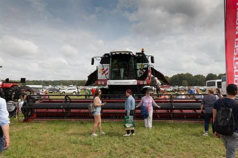 Exhibition of new agricultural machinery Stock Photos