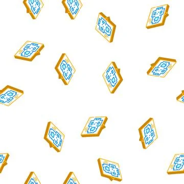 Exhibition plan museum isometric icon seamless pattern Stock Illustration