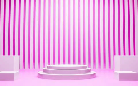 Exhibition podium or circular backdrop. Set of realistic 3d background with.. Stock Illustration