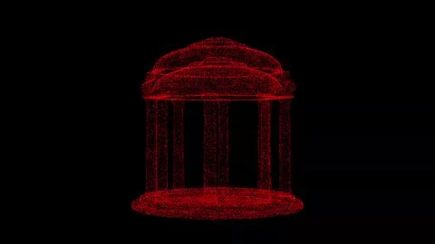 Exhibition podium. Wireframe low poly mesh. 3D Rendering Illustrazione stock