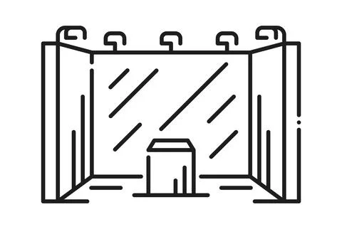 Exhibition presentation stage stand display icon Stockillustratie