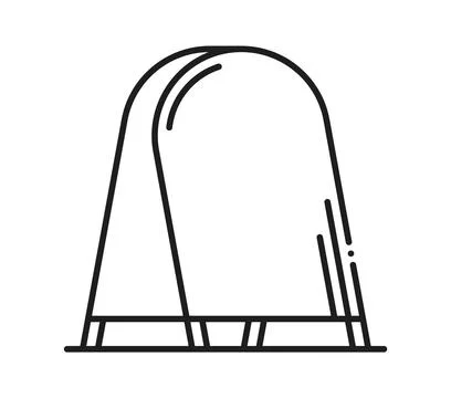Exhibition promo easel stand display line icon Stock Illustration