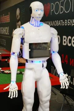Exhibition of robots , robot in human form Stock Photos