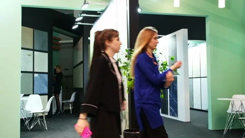Exhibition samples of artificial stone for the design Stock Footage 238459977