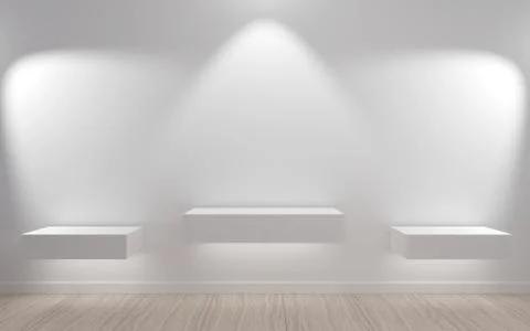 Exhibition shelf on the wall Stock Illustration