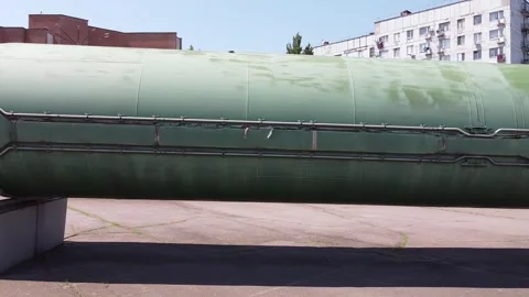 Exhibition of space rockets and ballistic missiles in Dnipro Ukraine Stock-Footage 336782272