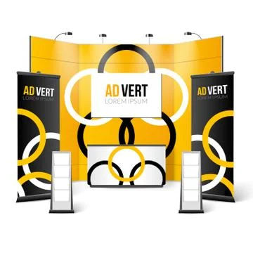 Exhibition Stand Black Yellow Design Stock Illustration