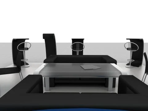 Exhibition stand interior - exterior sample Illustrazione stock