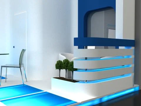 Exhibition Stand Interior / Exterior Sample Illustrazione stock
