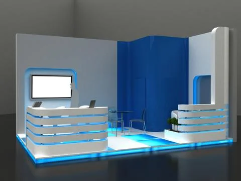 Exhibition Stand Interior / Exterior Sample Illustrazione stock