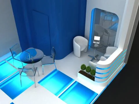 Exhibition Stand Interior / Exterior Sample Illustrazione stock