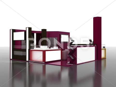 Exhibition stand interior sample Stock Illustration