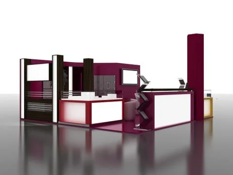 Exhibition stand interior sample Illustrazione stock